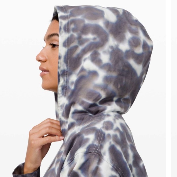 Lululemon All Yours Hoodie Tie Dye Fleece Marmoleado Tie Dye Graphite Grey Sz 10 - Picture 3 of 8